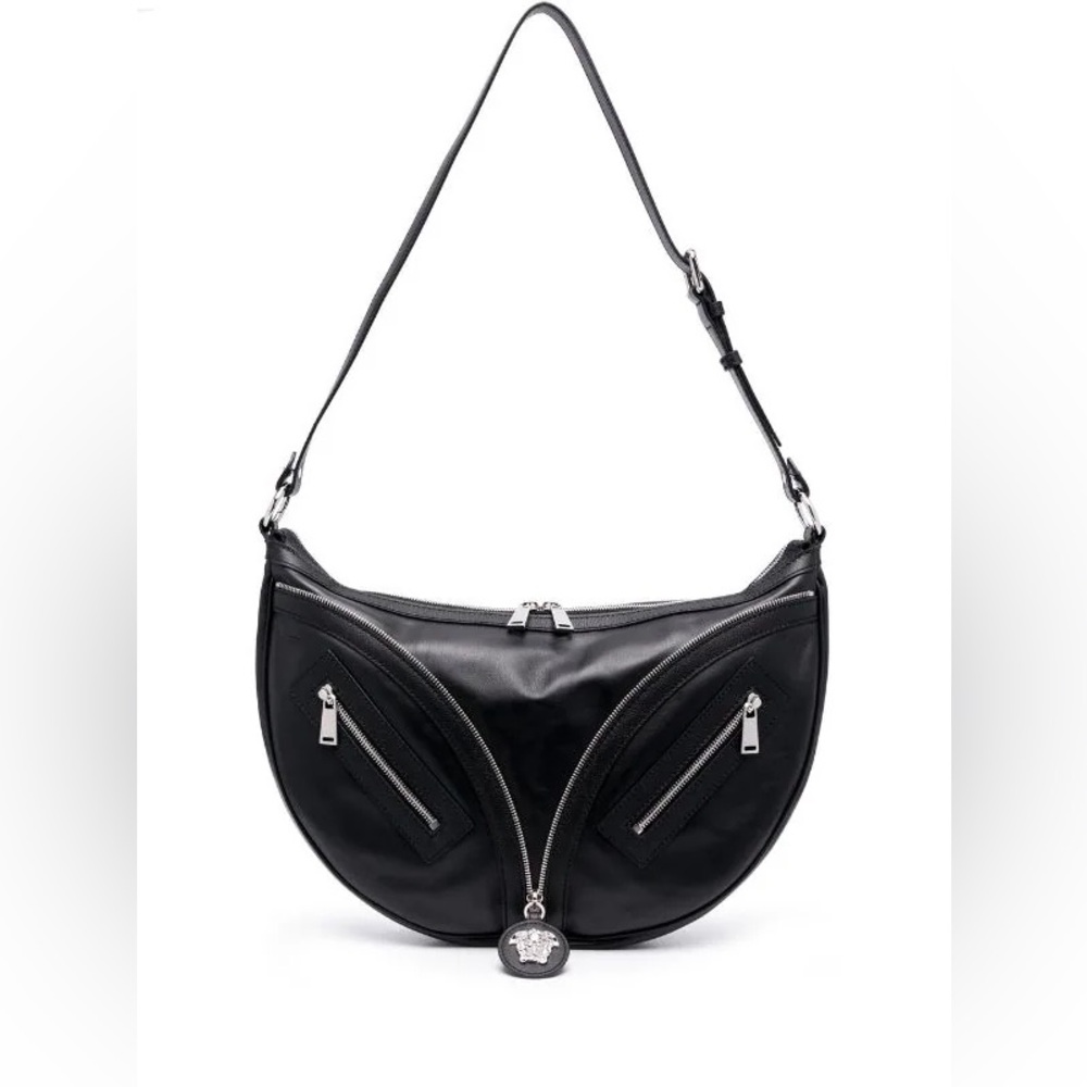 Versace Large Repeat Hobo: Black